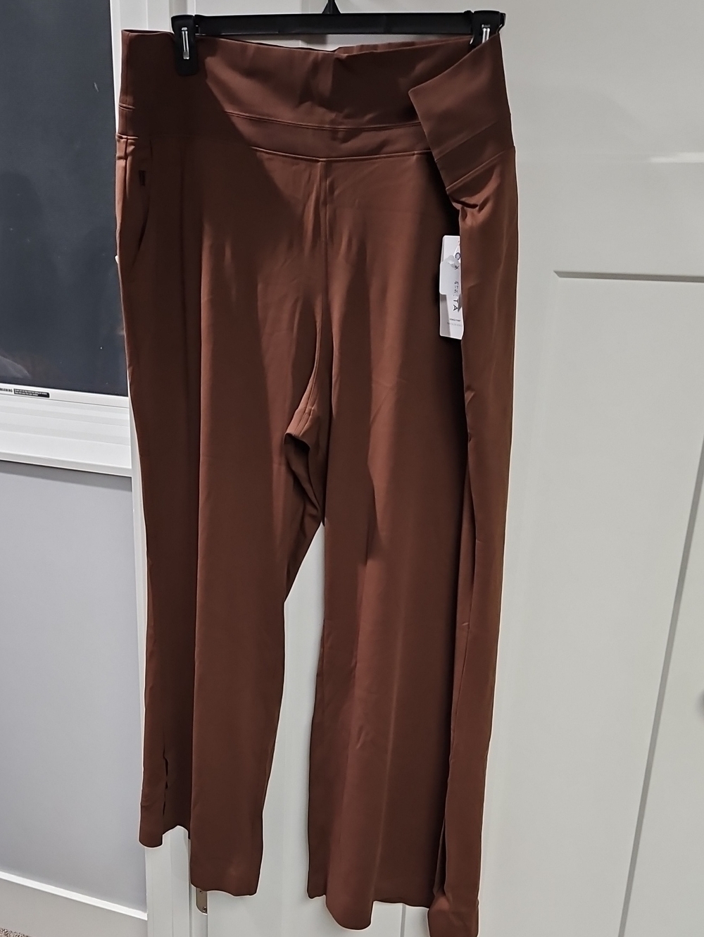 Athleta Wide-Leg High-Rise Pants in Chocolate Brown